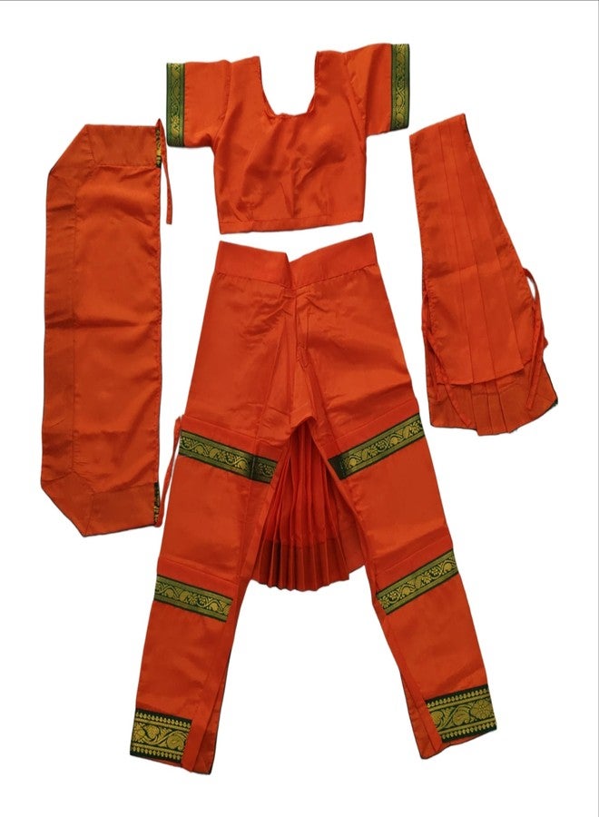 FANY Bharatnatyam Classical Costume for Girls| Dance Fancy Dress Competitions| Annual Functions| School Events. - Image 2